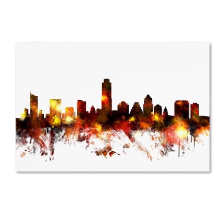 Michael Tompsett 'Austin Texas Skyline III' Canvas Art,16x24